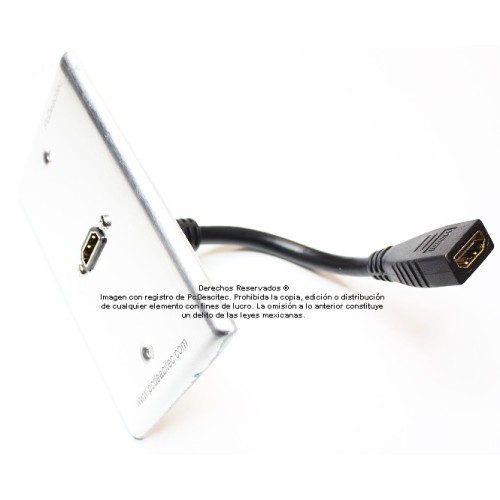 Placa Tapa HDMI 4k pigtail en Aluminio