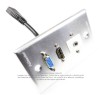 Placa Tapa VGA + HDMI 4k pigtail + Audio Jack 3.5 mm con opresores en Aluminio