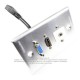 Placa Tapa VGA + HDMI 4k pigtail + Audio Jack 3.5 mm con opresores en Aluminio