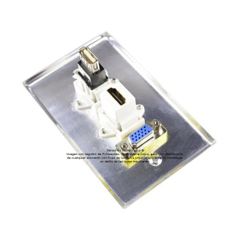 Placa Tapa VGA + HDMI 4k + USB 2.0 en Aluminio