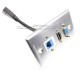 Placa Tapa VGA + HDMI 4k pigtail + Jack RJ45 Cat6 ponchable en Aluminio