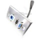 Placa Tapa VGA + HDMI 4k pigtail + Jack RJ45 Cat6 ponchable en Aluminio