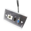 Placa Tapa VGA + HDMI 4k pigtail + Audio Jack 3.5 mm en Aluminio
