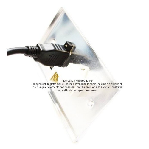 Placa Tapa HDMI 4K pigtail + Jack RJ45 Cat5e cople en Aluminio