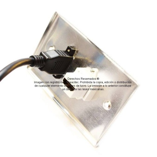 Placa Tapa HDMI 4k pigtail + HDMI 4k en Aluminio