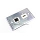 Placa Tapa HDMI 4k + Jack RJ45 Cat5e en Aluminio