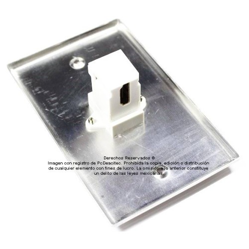 Placa Tapa HDMI 4k en L 90° en Aluminio