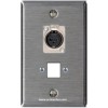 Placa Tapa XLR soldable hembra + Frame Keystone en Acero Inoxidable