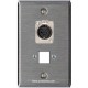 Placa Tapa XLR soldable hembra + Frame Keystone en Acero Inoxidable