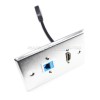 Placa Tapa HDMI 4k pigtail + Jack RJ45 Cat6 ponchable en Acero Inoxidable