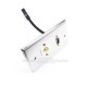 Placa Tapa HDMI 4k pigtail + Jack RCA en Acero Inoxidable