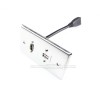 Placa Tapa HDMI 4k pigtail + USB 2.0 en Acero Inoxidable