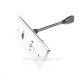 Placa Tapa HDMI 4k pigtail + Audio Jack 3.5 mm en Acero Inoxidable