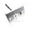 Placa Tapa HDMI 4k pigtail + BNC en Acero Inoxidable