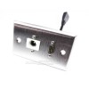 Placa Tapa HDMI 4k pigtail + Audio Toslink en Acero Inoxidable