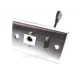 Placa Tapa HDMI 4k pigtail + Audio Toslink en Acero Inoxidable