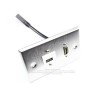 Placa Tapa HDMI 4k pigtail + USB de carga 5V 1A en Acero Inoxidable