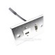 Placa Tapa HDMI 4k pigtail + USB de carga 5V 1A en Acero Inoxidable
