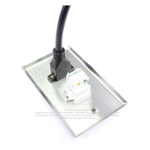 Placa Tapa HDMI 4k pigtail + Terminal bocinas con opresores en Acero Inoxidable Placa Tapa HDMI 4k pigtail + Terminal bocinas con opresores en Acero Inoxidable