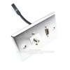 Placa Tapa HDMI 4k pigtail + Coaxial tipo F para antena en Acero Inoxidable