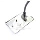 Placa Tapa HDMI 4k pigtail + HDMI Keystone en L 90° en Acero Inoxidable