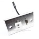 Placa Tapa HDMI 4k pigtail + Audio Jack 3.5 mm en L a 90° en Acero Inoxidable