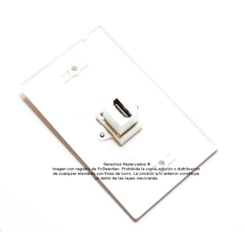 Placa Tapa HDMI 4k conector rasante en plástico ABS