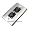 Placa Tapa XLR Canon Neutrik doble soldable en Acero Inoxidable