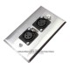 Placa Tapa XLR Canon Neutrik doble soldable en Acero Inoxidable