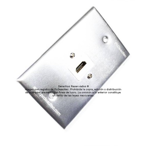 Placa Tapa HDMI 4k en L 90° en Aluminio