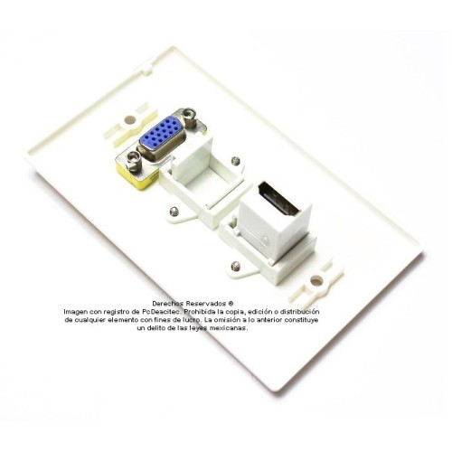 Placa Tapa VGA + Tapón + HDMI en ABS