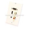 Placa Tapa Decora VGA + HDMI 4k + Audio Jack 3.5 mm con opresores + RCA RL en ABS