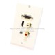 Placa Tapa Decora VGA + HDMI 4k + Audio Jack 3.5 mm con opresores + RCA RL en ABS