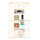 Placa Tapa Decora VGA + HDMI 4k + Audio Jack 3.5 mm con opresores + RCA RL en ABS
