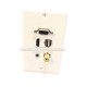 Placa Tapa Decora VGA + HDMI 4k + USB 2.0 + Audio Jack 3.5 mm con opresores + RCA en ABS