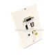 Placa Tapa Decora VGA + HDMI 4k + USB 2.0 + Audio Jack 3.5 mm con opresores + RCA en ABS