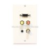 Placa Tapa Decora VGA + Audio Jack 3.5 mm con opresores + RCA AV en ABS