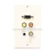 Placa Tapa Decora VGA + Audio Jack 3.5 mm con opresores + RCA AV en ABS