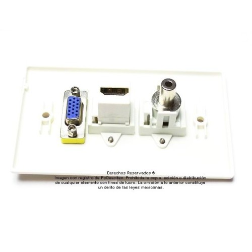 Placa Tapa VGA + HDMI 4k + Audio Jack 3.5 mm en ABS