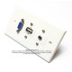 Placa Tapa VGA + USB 2.0 + Audio Jack 3.5 mm con opresores en ABS