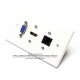 Placa Tapa VGA + HDMI 4k + Jack RJ45 Cat5e en ABS