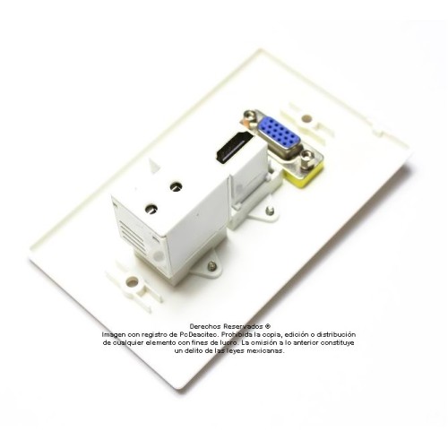 Placa Tapa VGA + HDMI 4k + USB para Carga 1A 5v en ABS