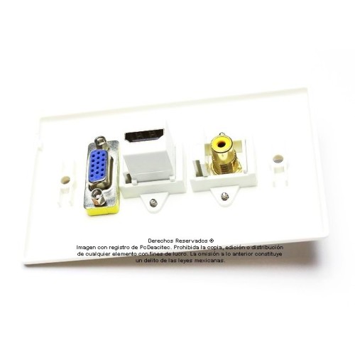 Placa Tapa VGA + HDMI 4k + RCA en ABS