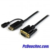 Convertidor Activo HDMI a VGA 1920x1200 1080p Cable de 1.8 m