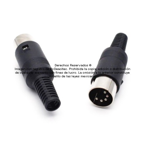 Conector soldable plug DIN 5 pin MACHO