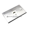 Placa Tapa HDMI 4K en L 90° en Acero Inoxidable