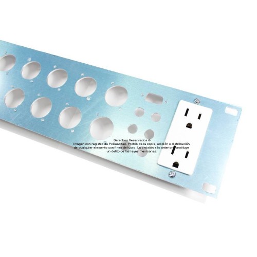 Tablero Panel 2U para rack, 20 puertos chasis tipo Neutrik XLR / Speakon / D + 6 puertos 1/4 + DSUB  + toma eléctrica 