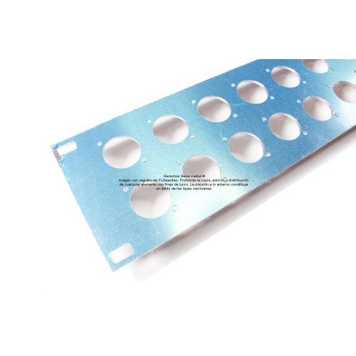 Tablero Panel 2U, para rack, 24 puertos chasis tipo Neutrik XLR 