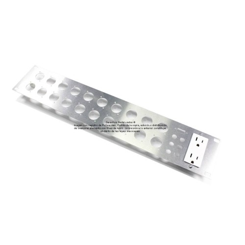 Tablero Panel 2U para rack, 20 puertos chasis tipo Neutrik XLR / Speakon / D + 6 puertos 1/4 + DSUB  + toma eléctrica 
