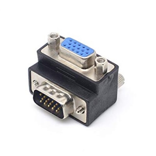 Adaptador VGA en L 90°, macho a hembra IZQUIERDO Adaptador VGA en L 90°, macho a hembra IZQUIERDO